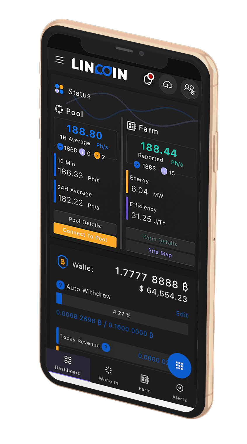 Lincoin dashboard mobile app